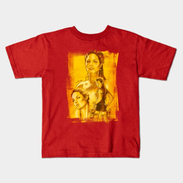 Golden Angelina Kids T-Shirt by renatodsc